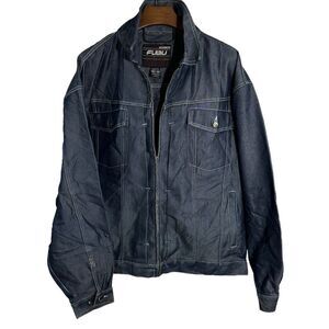 FUBU The Collection Blue Denim Jacket Button Y2K‎ 90s 3XL XXXL